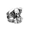Fashion Vintage Steampunk Motorcycle Engine Skull Rings For Men 316L Stainless Steel Biker Hip Hop Jewelry Gifts
