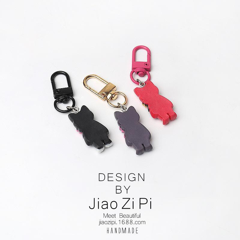 Trendy Funny Street Cat Keychain Creative Bag Jewelry Pendant Personalized Cartoon All-match Daily Accessories