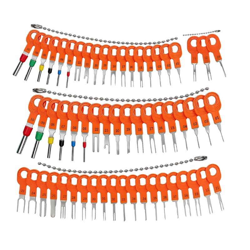 Terminal Pin Removal Tool Professional 59pcs Terminal Extractor Kit With Metal Plastic Construction For Vehicle Wiring