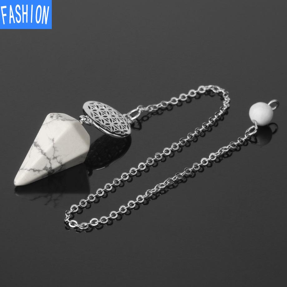 Spirit Pendulum Crystal Semi GEM PENDANT Healing Crystal Point Pendulum Witchcraft Meditation Jewelry