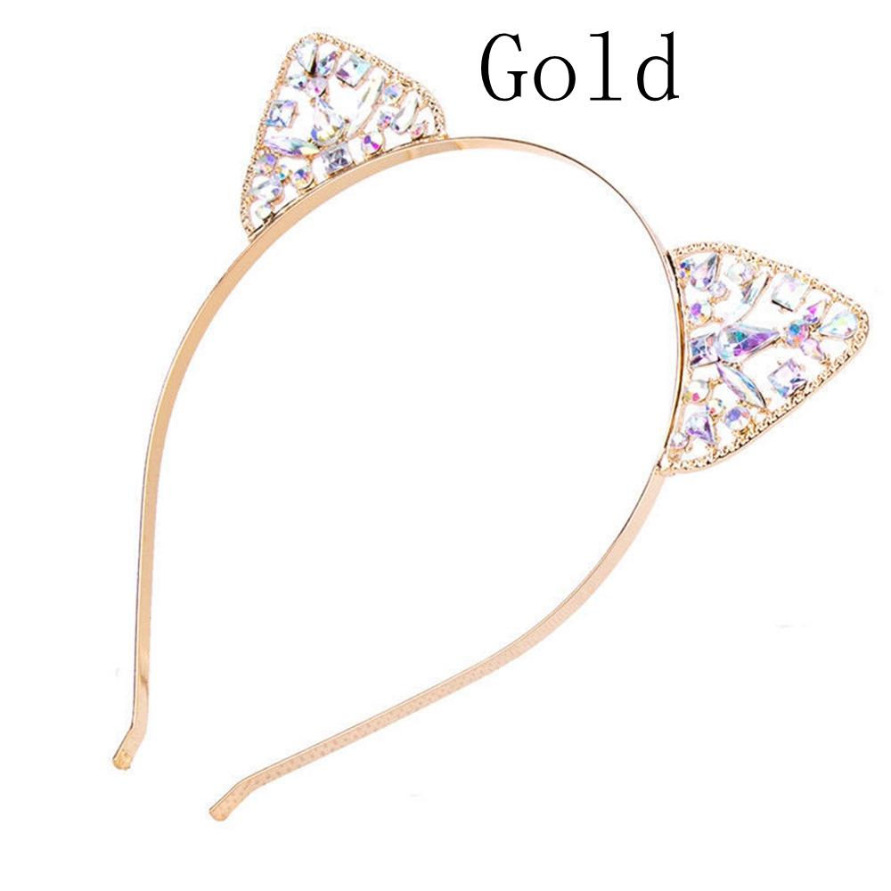 

Модные головные уборы Металлические Вечеринка Косплей Стразы Повязка для волос Ободок с кошачьими ушками Костюм для девочек