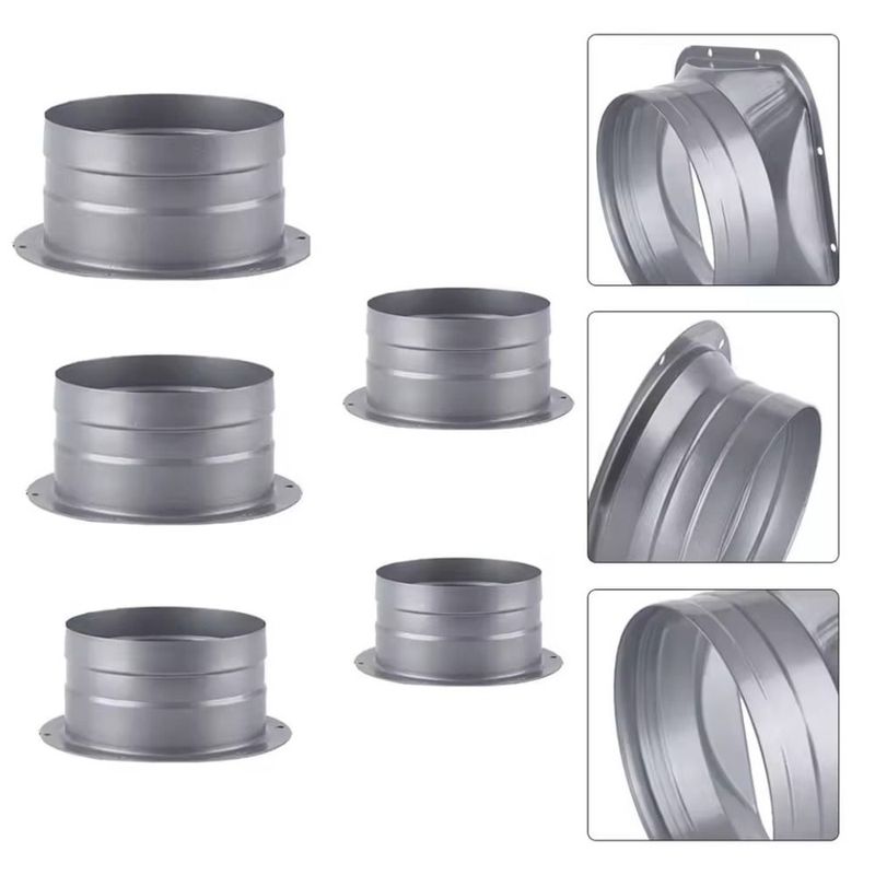 Metal Exhaust Duct Connector Flange Round High-temperature Resistant Straight Flange Adapter 75-300mm Pipe Air Vent Connector