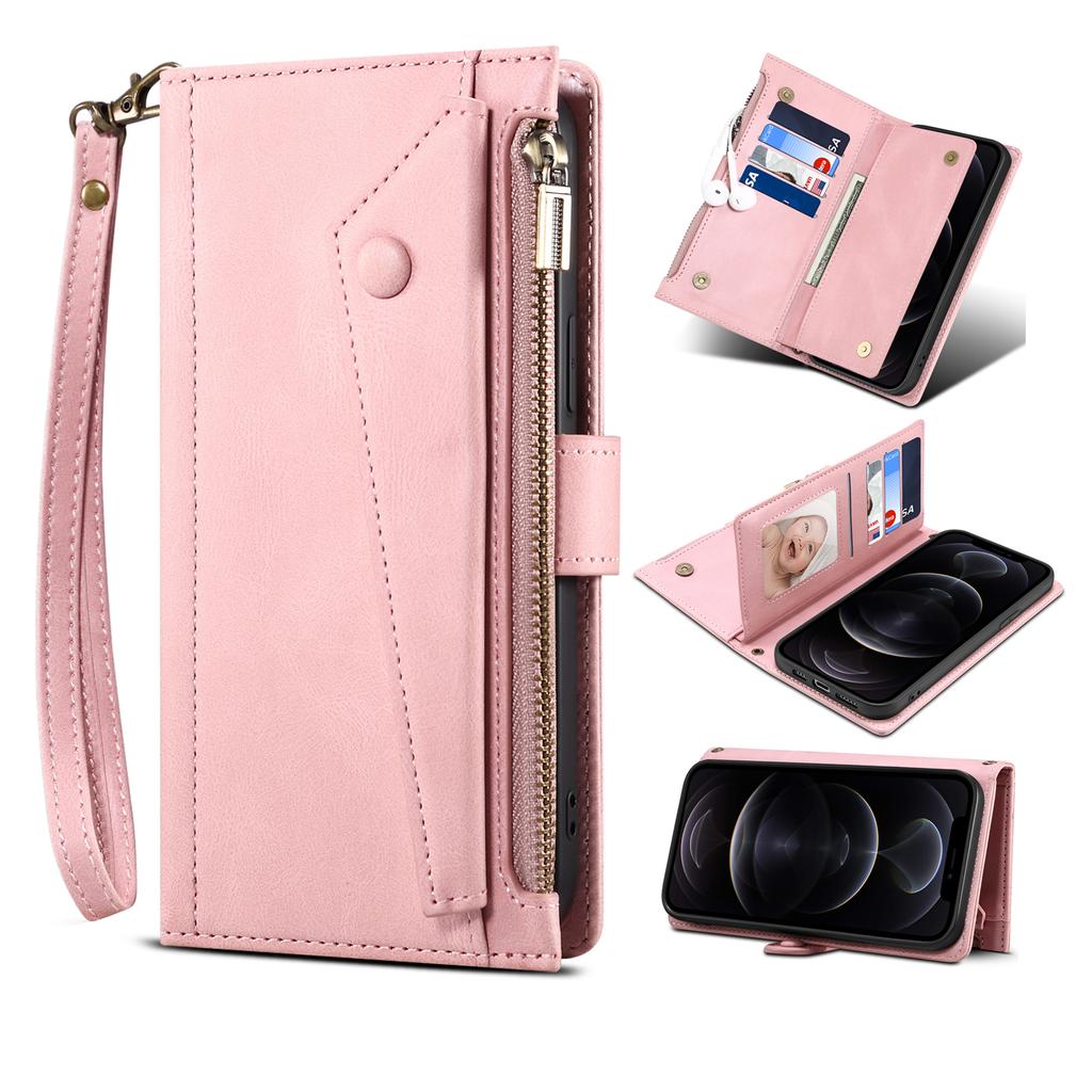 Crossbody Peněženka na zip s přihrádkami na karty Kožené pouzdro Pro Google Pixel 8 Pro 7A 7 6A Dlouhá šňůrka Pásek Stojánek Kapsa Pouzdro