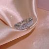 Sterling Silver Creative Simple Triangle Stitching Single Row White Zircon Ring Ladies Party Birthday Wedding Jewelry Gift
