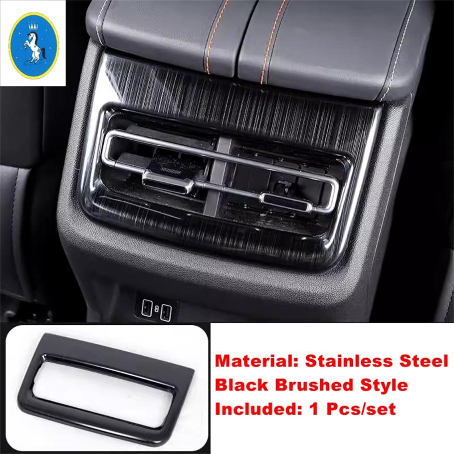

Auto Accessories Armrest Box Rear Air Conditonnal Vent AC Outlet Panel Decor Cover Trim Kit For Changan UNI-K UNIK - 2024 Black Brushed
