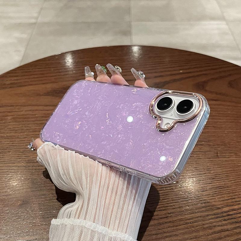 Luxury Glitter Shell Pattern Laser Phone Case For iPhone 12 13 14 15 16 Pro Max Plus Plating Soft IMD Shockproof Cover