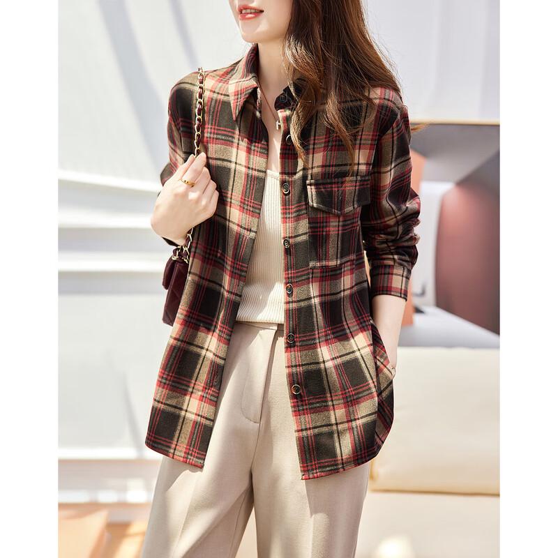 Demana Women's Vintage Plaid Brushed Shirt