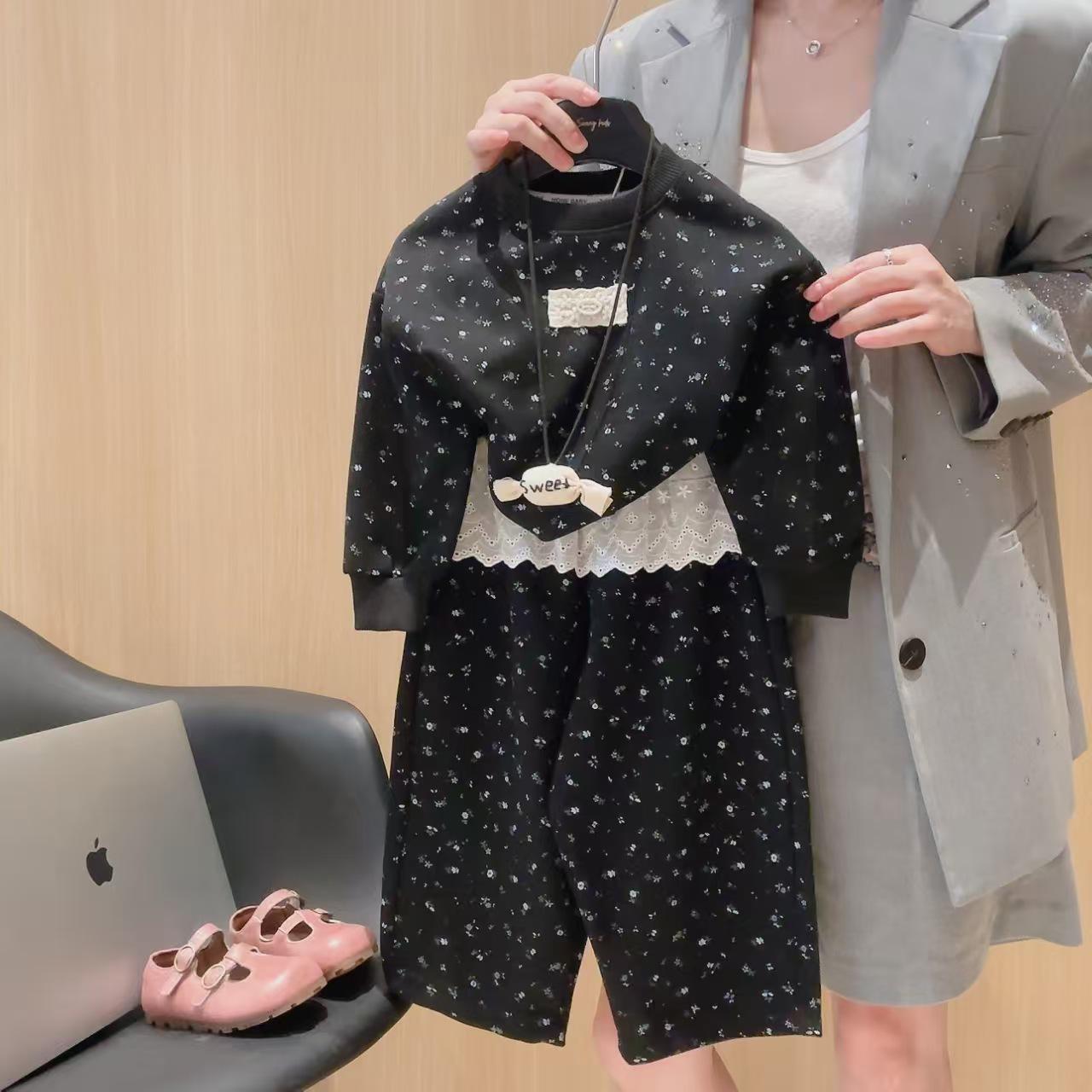 

Комплект из двух предметов: осенняя толстовка и брюки для девочек в корейском стиле 80cm (Height 65-75cm)