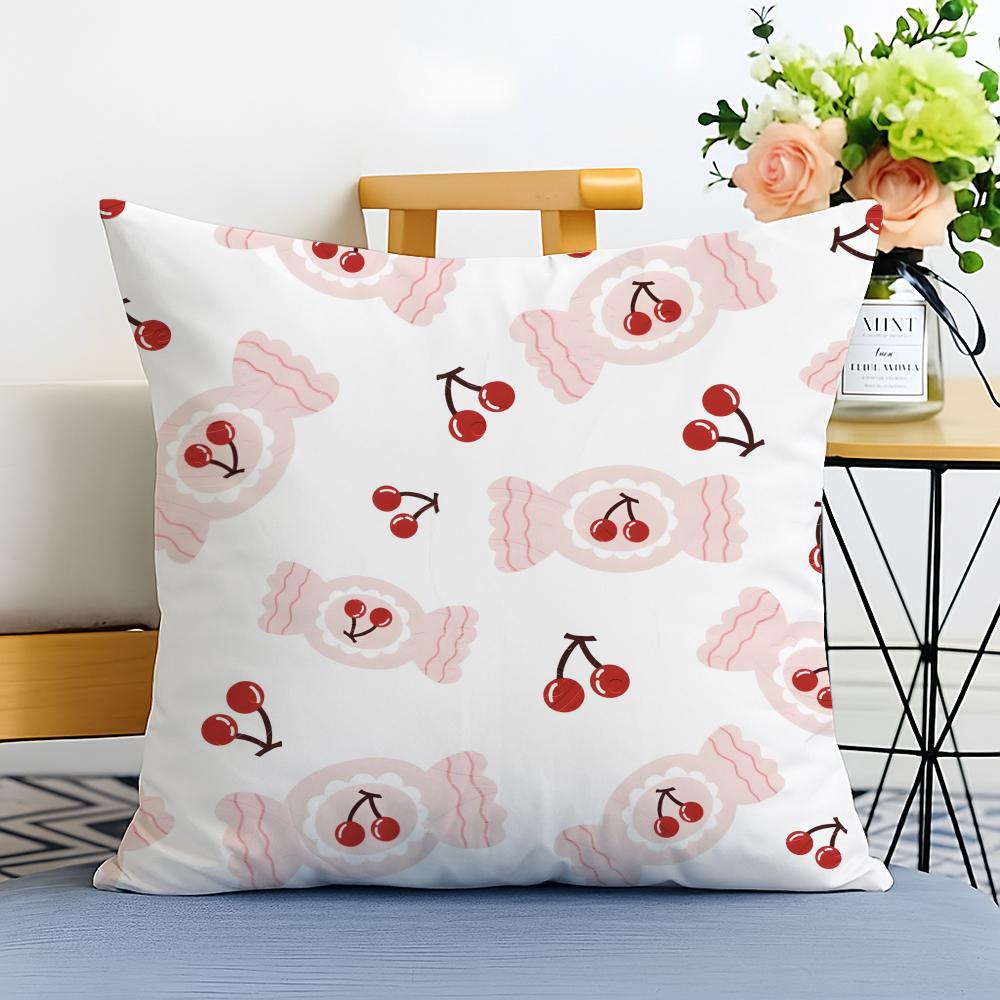 sweet pink candy Cushion Cover Washable Linen comfort Soft for Sofa Bed Cozy Home Room Decor