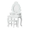 1/12 Scale Traditional Wooden Mini Furniture Set Dresser Stool With Fine Workmanship For Small Room Display