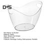 Ice Bucket Wine Bucket with Handles 4 Liter Clear Plastic Tub for Drinks Portable Ice Storage Container for Wine Champagne Beer