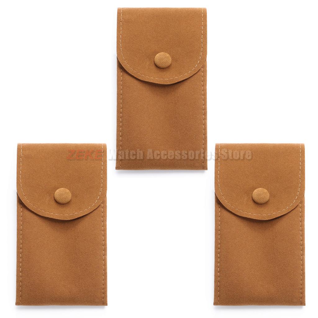 3pcs Green Brown Black Watch Bag Blue Black Flannelette Gift Bag Travel Storage Case Durable Portable Watch Dust Protection Case