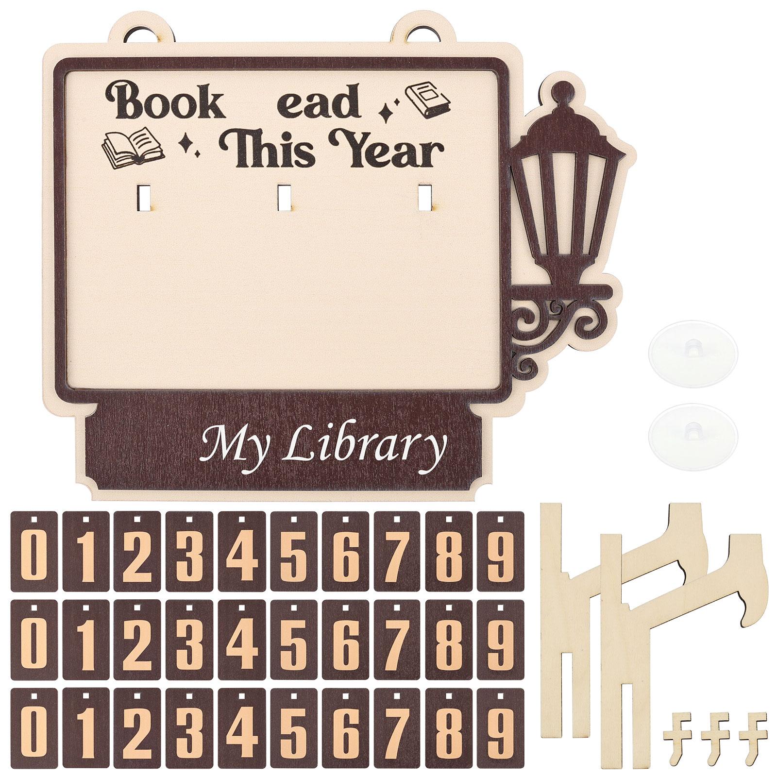 Book Read Tracker Hanging Reading Counter Personalized Reading Counter Sign Wooden Books Read Tracker for Home and Library Decor