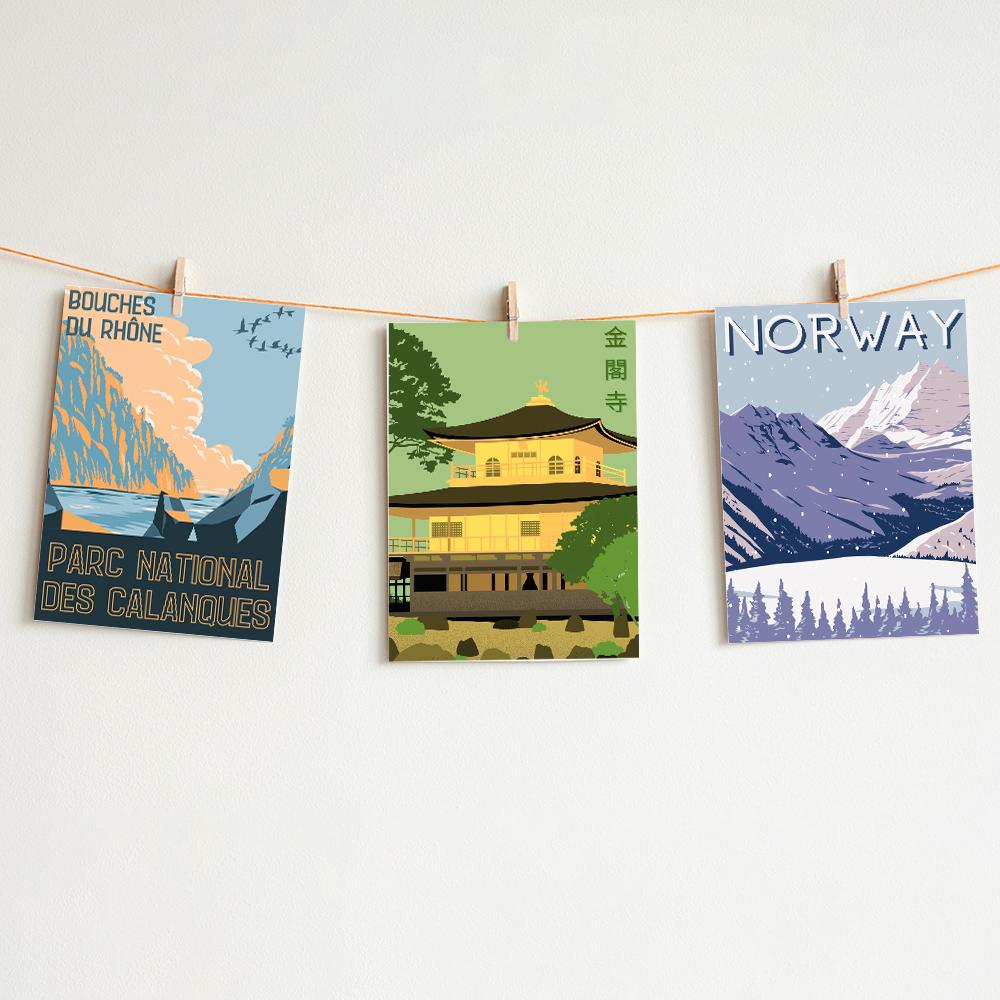 Japan Abstract Landscape Himeji Castle Tokyo Travel Art Canvas Painting Norway Famous Attractions Poster Print Room Home Decor