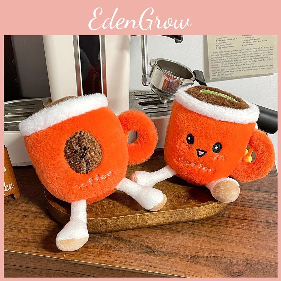 Plush Cup Coffee Keychains With Smiley Face Design For Desk Decor And Gifts