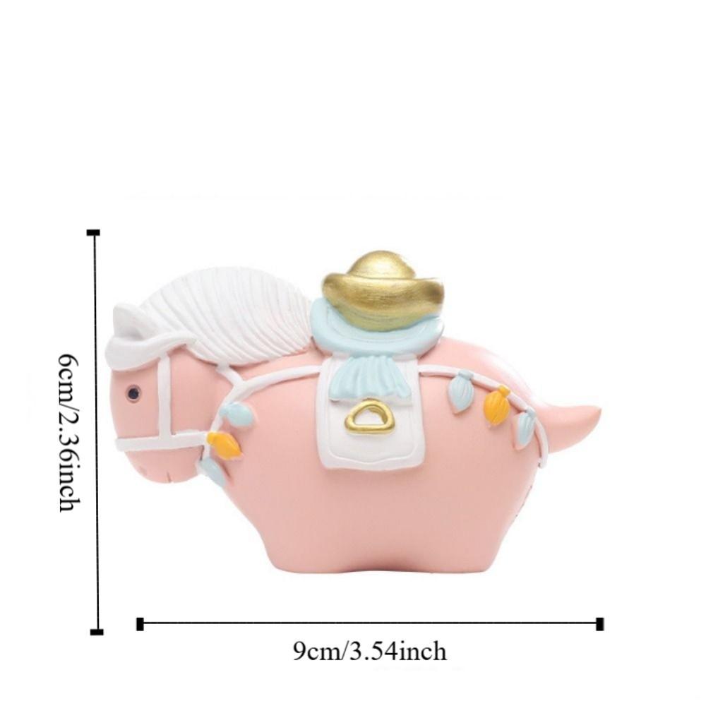 Vivid Design Rotatable Pony Figurine Resin Horse Statue Horse Shape Ornament  Feng Shui Decor
