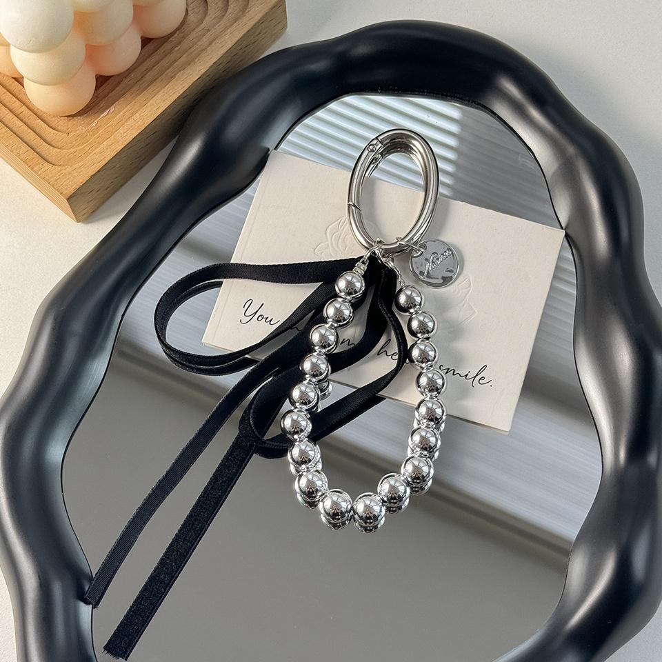 

Элегантная лента бант сумка подвесное украшение брелок для женщин бусины брелоки ювелирные изделия аксессуары для девушек чёрный