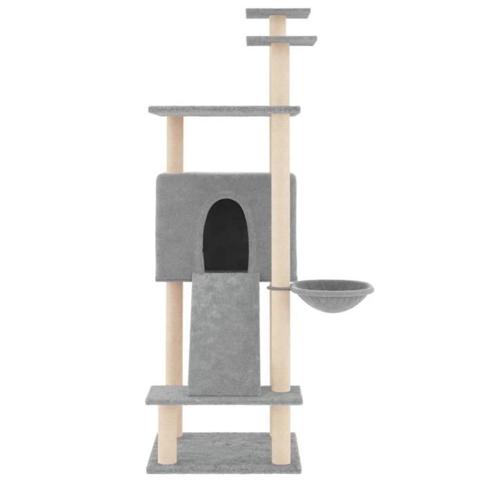 VidaXL Arbre à chat avec griffoirs en sisal Gris clair 153 cm 171751