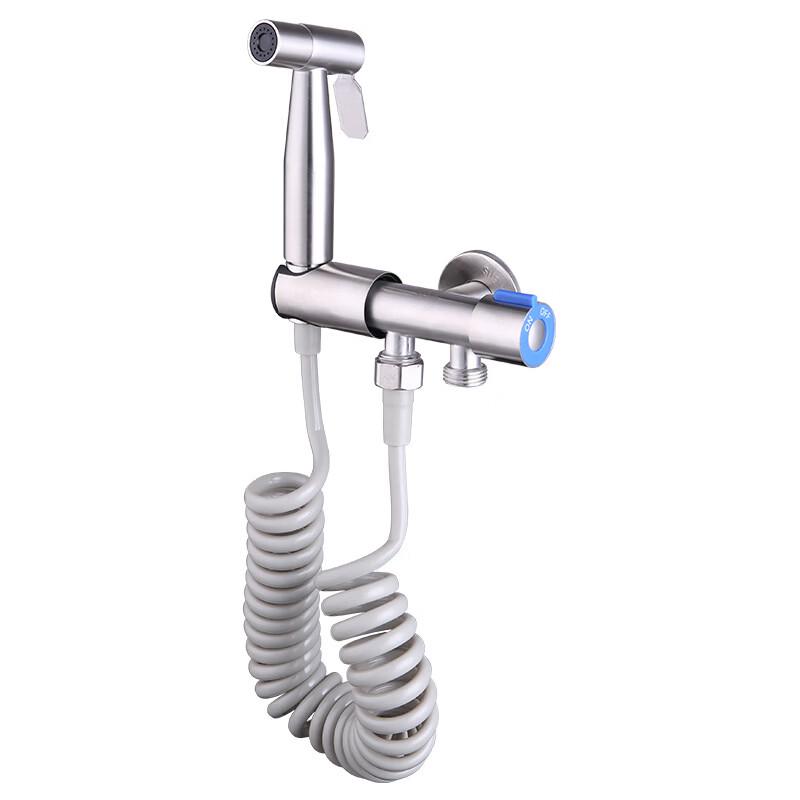 VEMUSE 304 Stainless Steel Dual-Handle Faucet with Spray Gun & Washing Machine Outlet