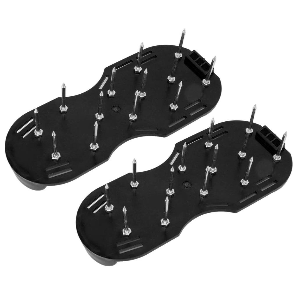 Pázsit Szöges Cipő Háromszög Csatpántokkal Pázsit Levegőztető Szöges Cipő Scarifier Cipő Kerthez Fekete