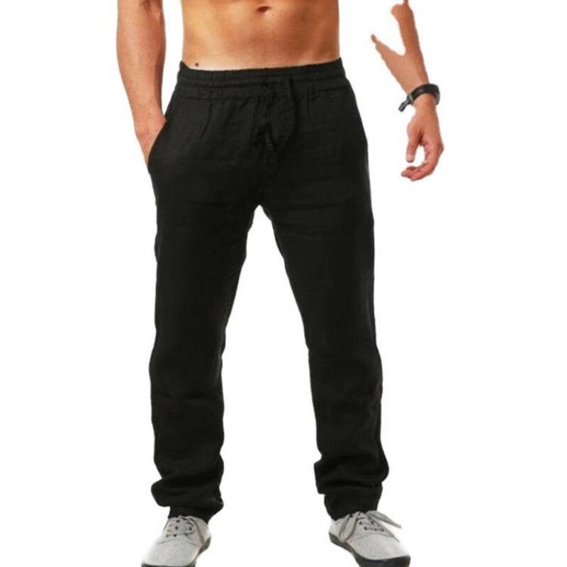 Men's Soft Cotton Linen Blend Trousers