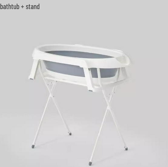 Newborn Bath & Care Station: Infant Bathtub, Diaper Changing, Drying Rack - No Bending