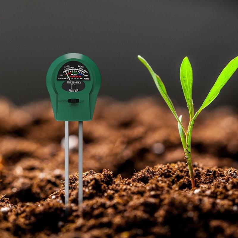 Long Probe Soil Moisture Meter 3 In 1 Portable Soil Moisture Sunlight Intensity Monitors Soil Test Meter for Gardening