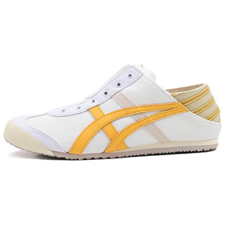 

Новые кроссовки Onitsuka Tiger MEXICO 66 с противоскользящей, износостойкой, дышащей, легкой подошвой, низкие, повседневные, унисекс, бело-желтые 1183C075-104 43.5
