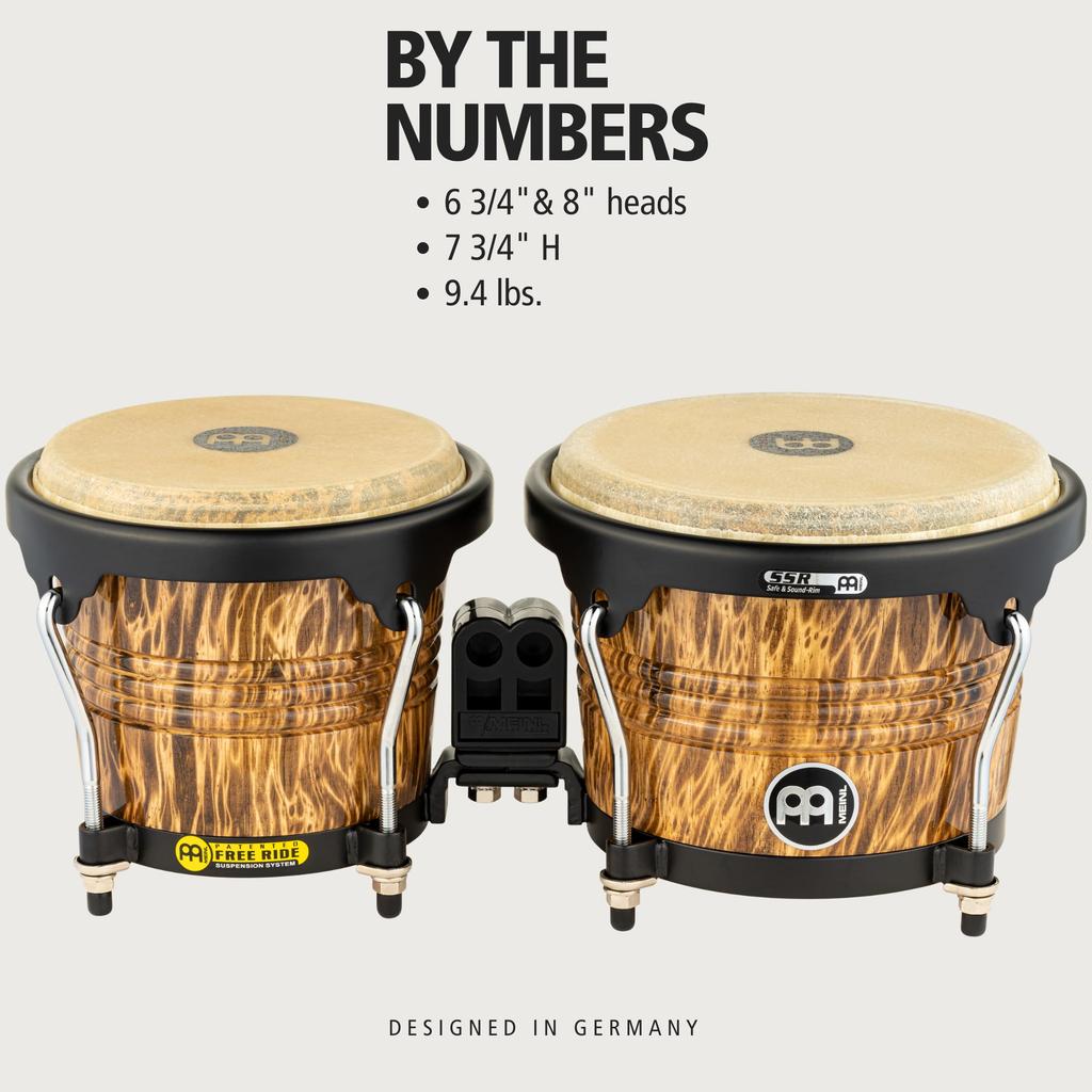 MEINL Percussion Meinl Bongo Marathon Designer Series Wood Bongo FWB190LB []
