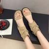 2025 Summer New Casual Toe Sandals Retro Handmade Shoes Flat Bottom Hollow Versatile Women's Cool Boots