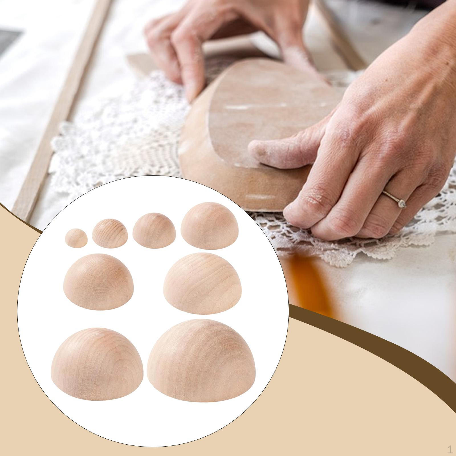 

8 Pieces Pottery Plate Press Tool Ceramic Maker Wooden Top for Platter