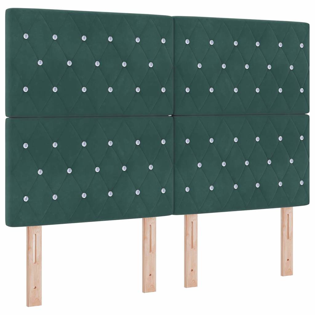 Box Spring Bed with Mattress Dark Green 160 x 200 cm Velvet