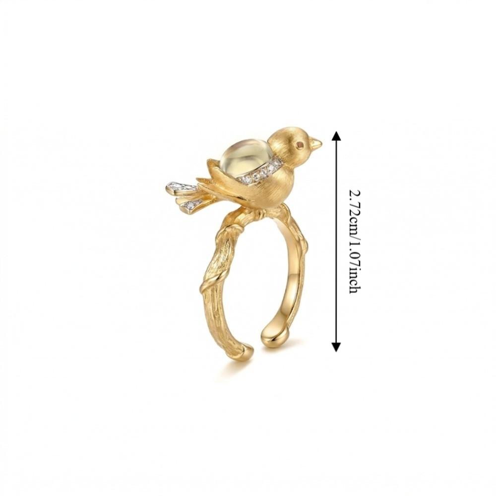 Sweet Bird Opening Ring Rhinestone Finger Ring Personality Magpie Bird Ring Girls