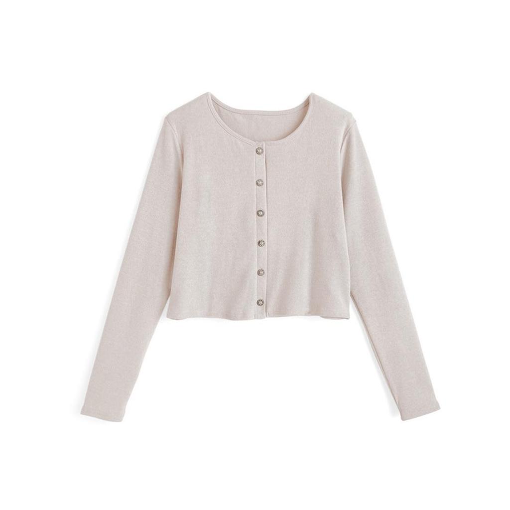 Schlankmachender Cardigan im koreanischen Stil mit langen Ärmeln - Elegantes, vielseitiges Oberteil für Damen für Herbst/Winter
