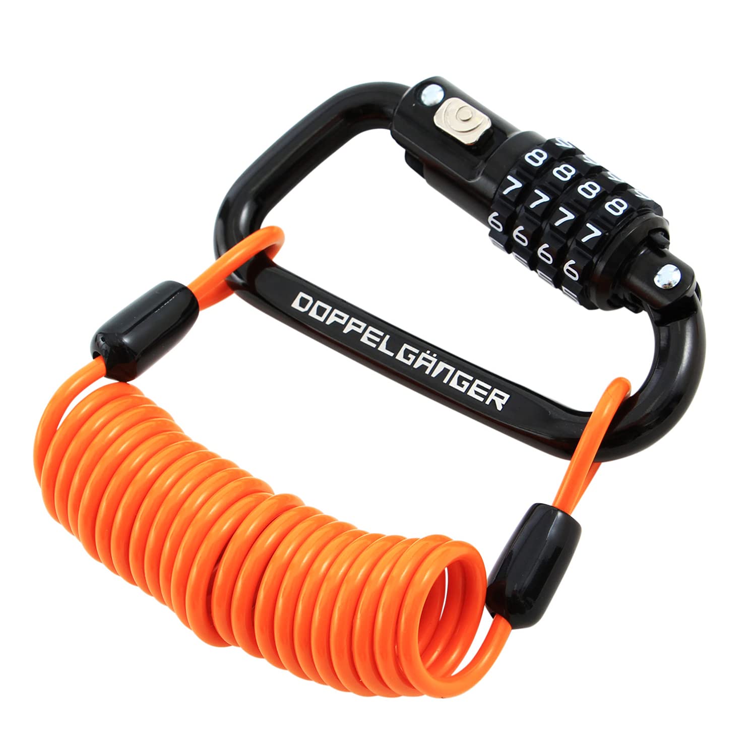 

DOPPELGANGER Dial Combo Carabiner Black Versatile Carabiner Total Length 1500mm 700mm Effective Lightweight Dial Lock Lock, [Lightweight, Compact,