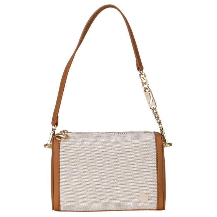 Anta Fashion Retro Detachable Shoulder Strap Zipper Closure Fabric Crossbody Bag Women bags Chestnut-Brown 192438126-3 Chestnut Brown