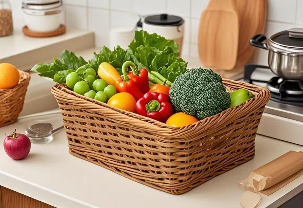 SAKE New Type Coffee Color Large Set of 2 PP Laundry Baskets for and and (Polypropylene) Sundries, Tableware, Fruits, Vegetables, Bread, More.