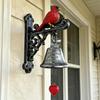 Cardinal Bird Vintage Wall Mounted Bell, American Resin Doorbell Ornament for Porch Outdoor Decor