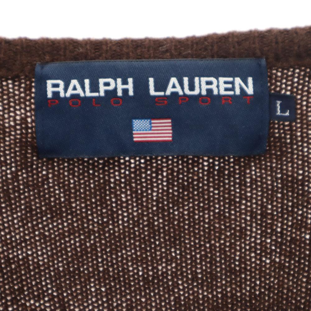 POLO SPORT RALPH LAUREN Hergestellt von Impact 21 Langarm V-Ausschnitt Wollpullover Damen Gebraucht