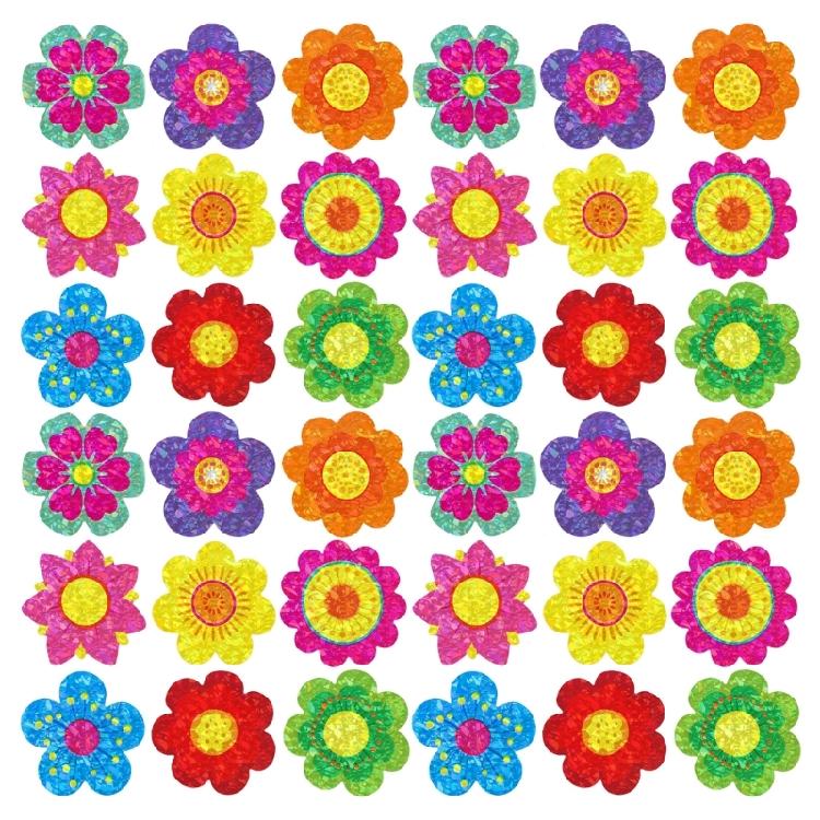 500Counts Glittering Flower Sticker for Scrapbooking Journal Adhesive Sealing Label Sticker for Seal Envelope Wrapping