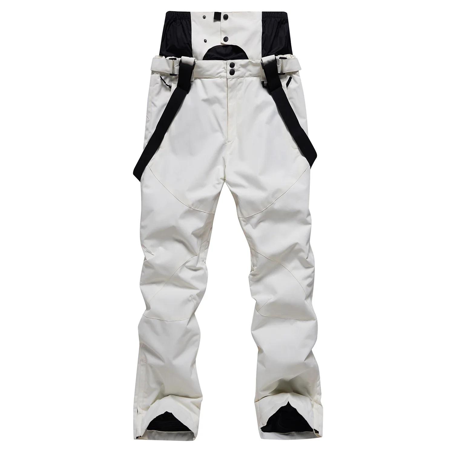 High Quality Waterproof Skiing Overalls Outdoor Mountain Men Snowboard Trousers Windproof Male Jumpsuit Sport Warm Ski Pants Asian XS(45-55KG) бежевый