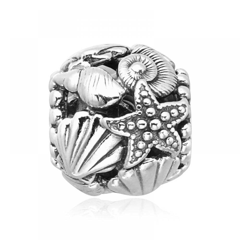 Pandora 798950c00 Openwork Starfish Seashell   Heart Silver Charm