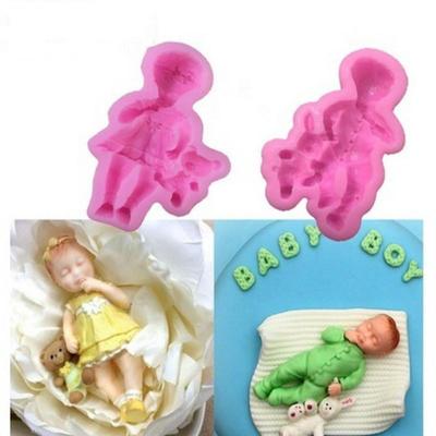1 bucă 3D băiat fată păpușă urs matriță pentru tort din silicon pentru petrecere pentru bebeluși instrumente pentru decorarea prăjiturii cu fondant