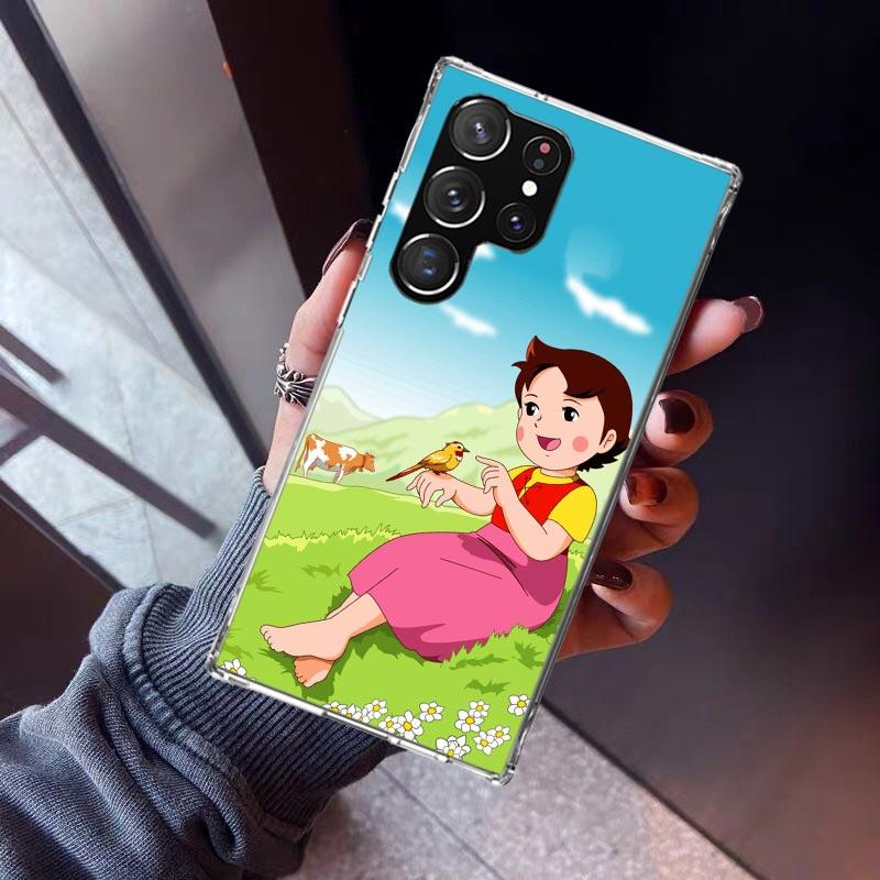 Heidi Cute Cartoon Phone Case For Samsung Galaxy S26 S25 Edge S24 S23 Ultra S22 Plus S21 S20 FE Soft TPU Back Cover Funda Galaxy