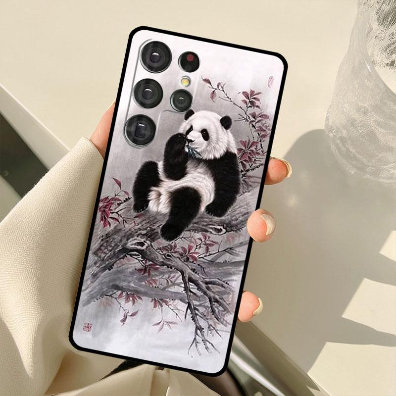 Chinese Bear Panda Case For Samsung Galaxy S23 Ultra S21 S22 S24 S25 Ultra S9 S10 Plus S25 FE S20 FE Back Cover