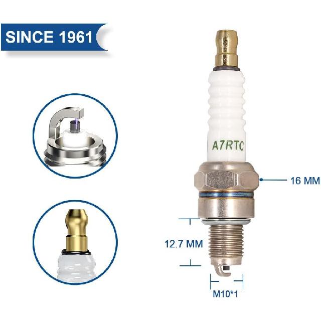 2PK TORCH A7RTC Screw Terminal Spark Plug Replace For NGK 4549 CR7HSA Spark Plug, For Denso 4008/U22FSR-U 5383/IUF22, For Bosch UR3AS Spark Plug, For
