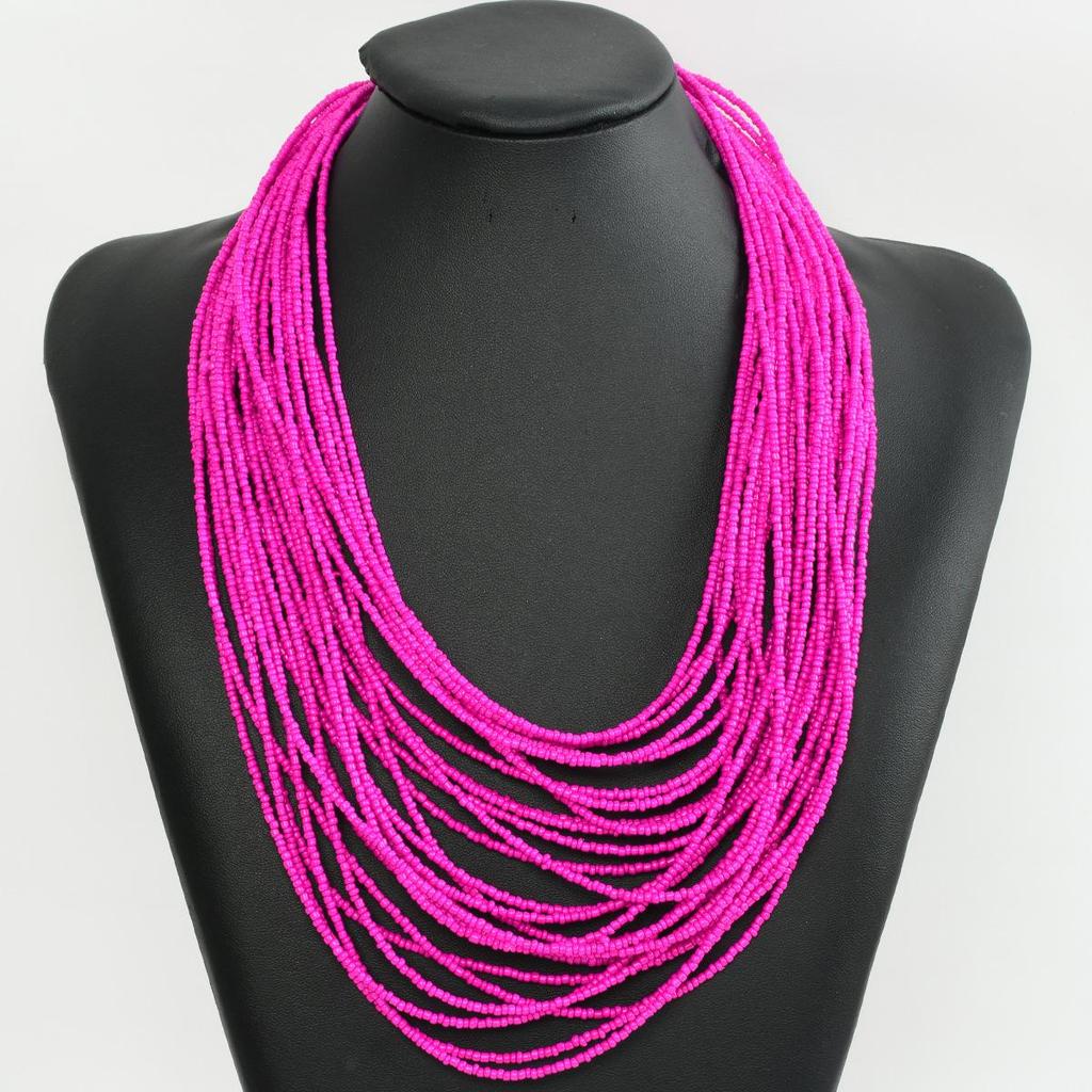 Böhmische mehrlagige Perlen-Schlüsselbeinkette