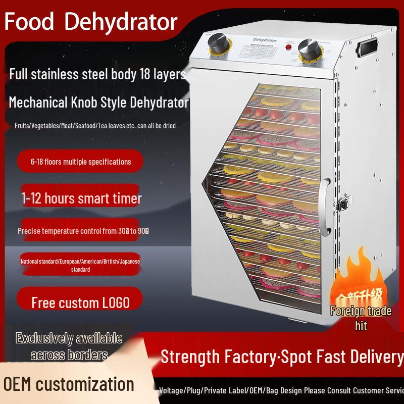 Knob-Control Household Dehydrator for Drying Fruits, Vegetables, and Meats