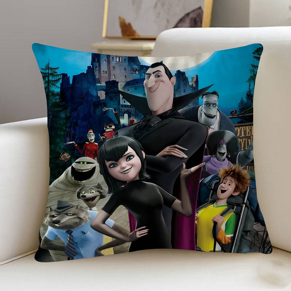 

H-Hotel T-Transylvania Anime Cartoon Pillow Gifts Home Office Furnishings Bedroom Sofa Car Cushion Cover Case 45x45cm 12x12Inch