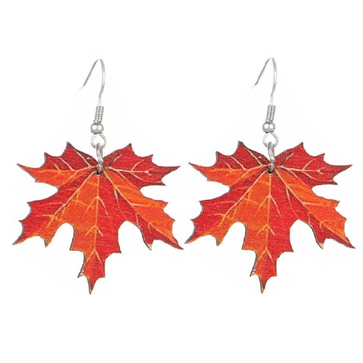 Elegant Alloy Maple Leaf Earrings for Women Simulation Jewelry That Captivates Fashion Accessories Orange Leaf Earrings 1